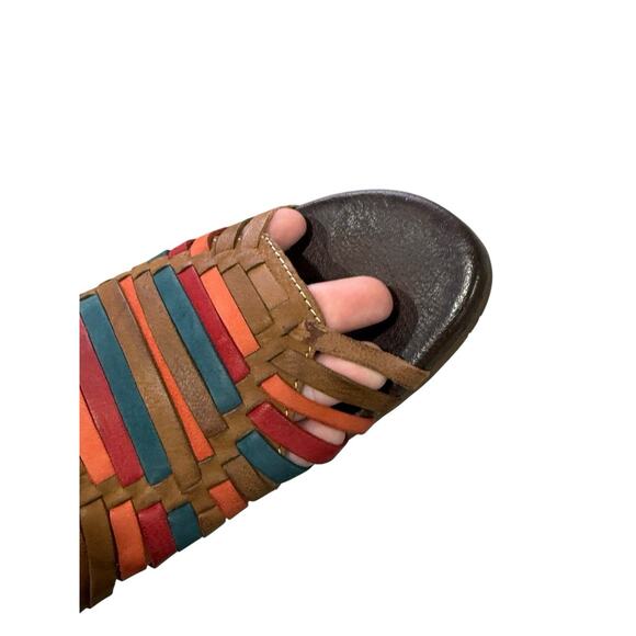 ROAN by Bed Stu Marilee Slide Multi Color Leather Strappy Slide Sandal 9.5 READ - Picture 3 of 13